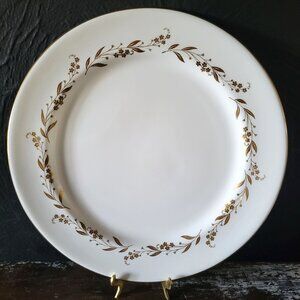 Royal Worcester Saguenay Round Serving Platter / Chop Plate Gold Floral Accents